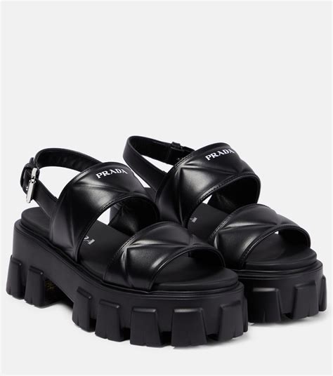 prada creeper sandals|prada flat sandals black.